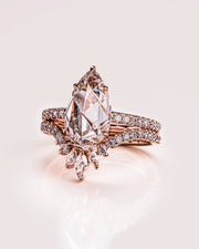 3.00 CT Pear Cut Moissanite Solitaire Bridal Wedding Ring Set Mapple Gems